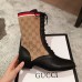 Gucci GG and Leather Lace-Up Boots Black 2018