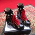 Gucci Gold Thread Embroidered Bees And Stars Leather Ankle Boots Black With Pearl Strap 498695 2018