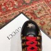 Gucci Gold Thread Embroidered Bees And Stars Leather Ankle Boots Black With Pearl Strap 498695 2018