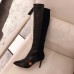 Gucci Heel 8.5cm Web Bee Knee Boots Black 2018