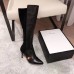 Gucci Heel 8.5cm Web Bee Knee Boots Black 2018