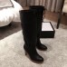 Gucci Leather Mid-Heel Boots Black 2018