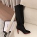 Gucci Leather Mid-Heel Boots Black 2018