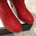 Gucci Leather Mid-Heel Boots Red 2018