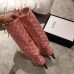 Gucci GG Canvas Mid-Heel Boots Pink 2018