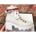 Gucci Quilted Leather Ankle Boots With Belt White 2018