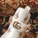 Gucci Gold Thread Embroidered Bees And Stars Leather Ankle Boots White With Belt 2018
