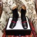 Gucci Web and Double G Leather Pearls Mid-heel Ankle Boots Black 2018