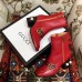 Gucci Web and Double G Leather Pearls Mid-heel Ankle Boots Red 2018