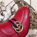 Gucci Web and Double G Leather Pearls Mid-heel Ankle Boots Red 2018