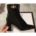 Gucci Bee Patent Leather Ankle Boots Black 2018