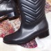 Gucci GG Matelasse Chevron and Heart Leather High Boots Black 2018
