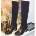 Gucci Double G Leather Knee Boots 524657 Black 2018