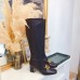 Gucci Double G Leather Knee Boots 524657 Black 2018
