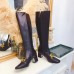 Gucci Double G Leather Knee Boots 524657 Black 2018