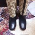 Gucci Double G Leather Knee Boots 549691 Black with GG Gaiter 2018