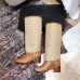 Gucci Double G Leather Knee Boots 549691 Brown with GG Gaiter 2018