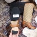 Gucci Double G Leather Knee Boots 549691 Brown with GG Gaiter 2018