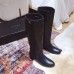 Gucci Feline Head and Double G Leather Knee Boots 549678 Black 2018