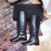 Gucci Feline Head and Double G Leather Knee Boots 549678 Black 2018