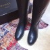 Gucci Feline Head and Double G Leather Knee Boots 549678 Black 2018