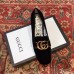 Gucci Velvet Mid-Heel Pumps Black with Double G 526465