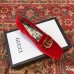 Gucci Velvet Mid-Heel Pumps Red with Double G 526465