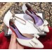 Gucci Heel 8cm Patent Leather Silver-toned Spikes Sandals with Bow White 2019