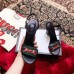 Gucci Heel 6.5cm/10.5cm Web Horsebit Fabric and Leather Sandals Black 2019