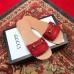 Gucci Fringe Pattern Leather Horsebit Slide Sandals 517017 Red 2018