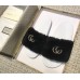 Gucci Heel 1.5cm Shearling Fur Crystal Double G Slide Sandals Black 2018