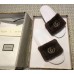 Gucci Heel 1.5cm Shearling Fur Crystal Double G Slide Sandals Coffee 2018