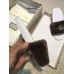 Gucci Heel 1.5cm Shearling Fur Crystal Double G Slide Sandals Coffee 2018