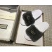 Gucci Heel 1.5cm Shearling Fur Crystal Double G Slide Sandals Dark Gray 2018
