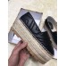 Gucci Leather Platform Espadrilles Black With Double G 2019