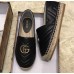 Gucci Leather Espadrilles With Double G 551890 Black 2019