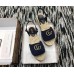 Gucci Crochet Espadrilles Sandals Navy Blue With Pearls Double G 2019