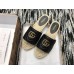 Gucci Leather Espadrilles Slides Sandals Black With Double G 573028 2019