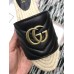 Gucci Leather Espadrilles Slides Sandals Black With Double G 573028 2019