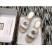 Gucci Leather Espadrilles Slides Sandals White With Double G 573028 2019