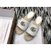 Gucci Leather Espadrilles Slides Sandals White With Double G 573028 2019