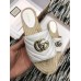 Gucci Leather Espadrilles Slides Sandals White With Double G 573028 2019