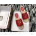 Gucci Leather Espadrilles Slides Sandals Red With Double G 573028 2019