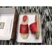 Gucci Leather Espadrilles Slides Sandals Red With Double G 573028 2019