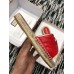 Gucci Leather Espadrilles Slides Sandals Red With Double G 573028 2019