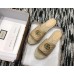 Gucci Leather Espadrilles Slides Sandals With Double G 573028 Nude 2019