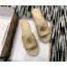 Gucci Leather Espadrilles Slides Sandals With Double G 573028 Nude 2019