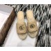 Gucci Leather Espadrilles Slides Sandals With Double G 573028 Nude 2019