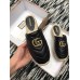 Gucci Leather Platform Espadrilles Slippers With Double G Black 2019