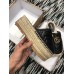 Gucci Leather Platform Espadrilles Slippers With Double G Black 2019